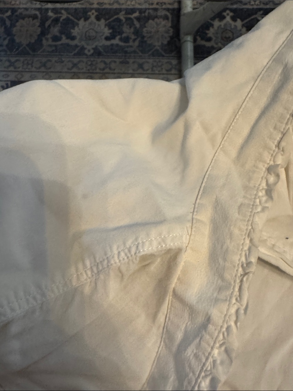 J. Crew Cream Ruffle-Placket Lightweight Tunic - Picture 4 of 7
